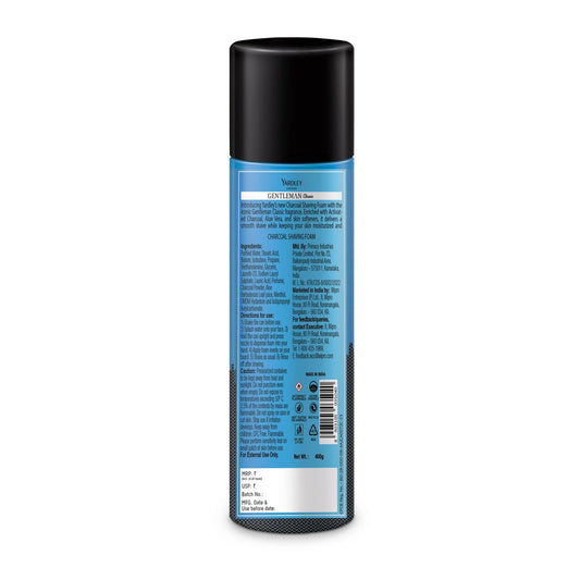 Yardley London Gentleman Classic Charcoal Shaving Foam, 400g, Protects and soothes skin, Extra Moisturising with Aloe Vera