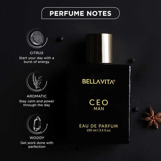 Bella Vita Luxury | Long Lasting CEO Man EDP 100ml Premium Perfume for Men & Shower Gel 500ml for Deep Cleansing, Hydrating and Softer Skin with Aloe Vera