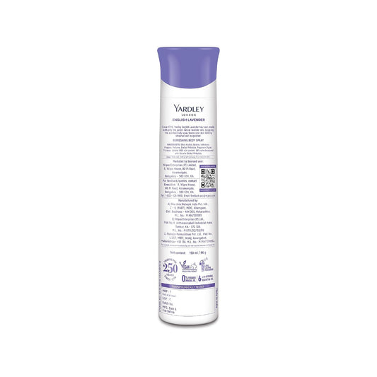 Yardley London English Lavender Refreshing Deodorant Body Spray For Women, 150ml