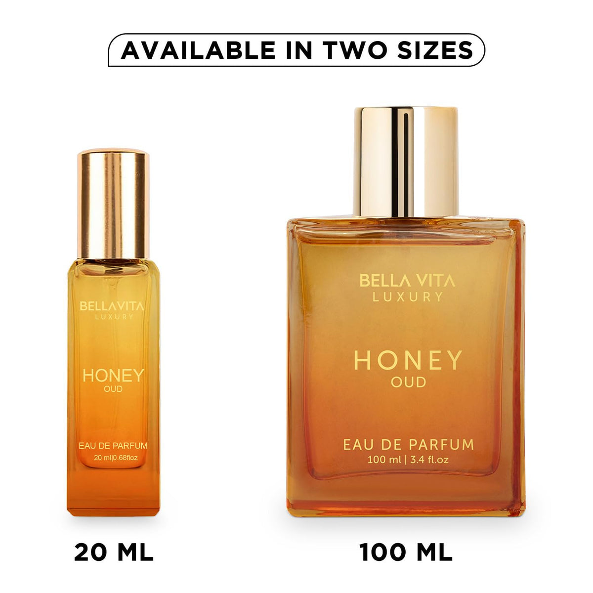 Bella Vita Luxury Honey Oud Unisex Liquid Eau De Parfum With Bergamot, Patchouli, Vanilla Premium, Long Lasting Sweet & Spicy Fragrance, 20ml