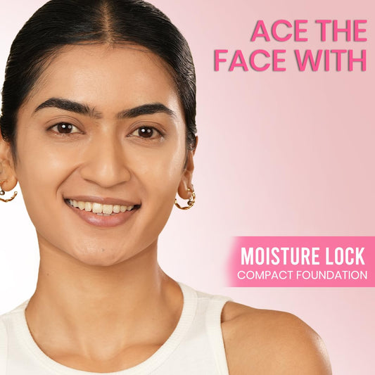INSIGHT Moisture Lock Compact Foundation - Ivory Whisper (11g) | Matte Finish | Blocks Excess Oil | Weightless Formula for All Day Comfort | Infused with Vitamin E