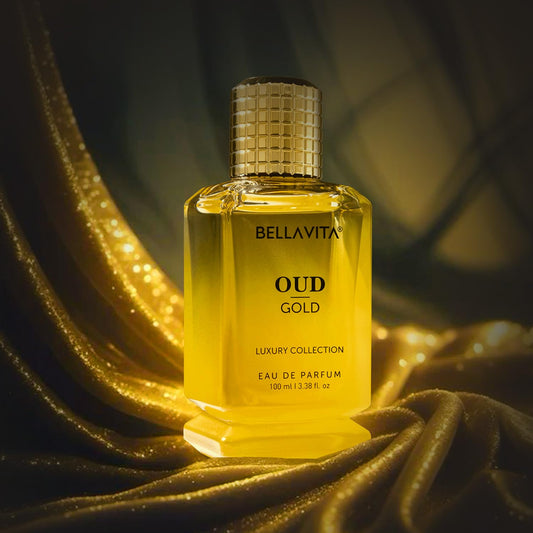 Bella Vita Luxury OUD GOLD Eau De Parfum Intense Perfume with Caramel, Rose, Vanilla,Sandalwood|Premium, Long Lasting Oriental Fragrance for Men 100ML