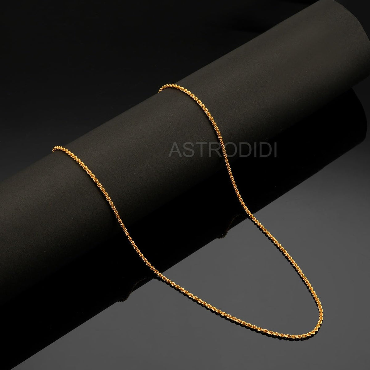 ASTRODIDI Gold Plated Chain | 24 Inch Stylish Light Weighted Golden Brass Neck Chain For Girls Women Men Boys (CHAIN-BALA-24)