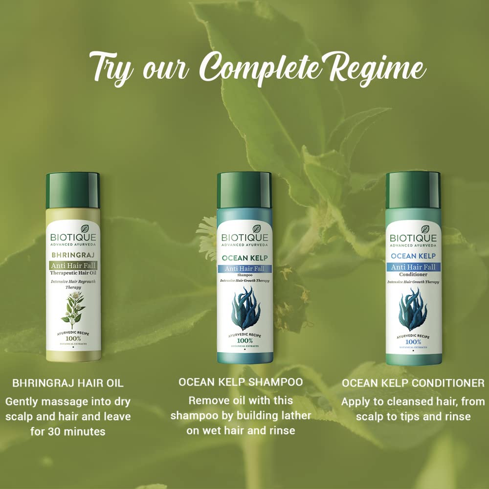 Biotique Bio Bhringraj Therapeutic Oil for Falling Hair | Intensive Hair Regrowth Treatment | Nourishing Follicles| Strong and Shiny| For All Skin Types| 120m