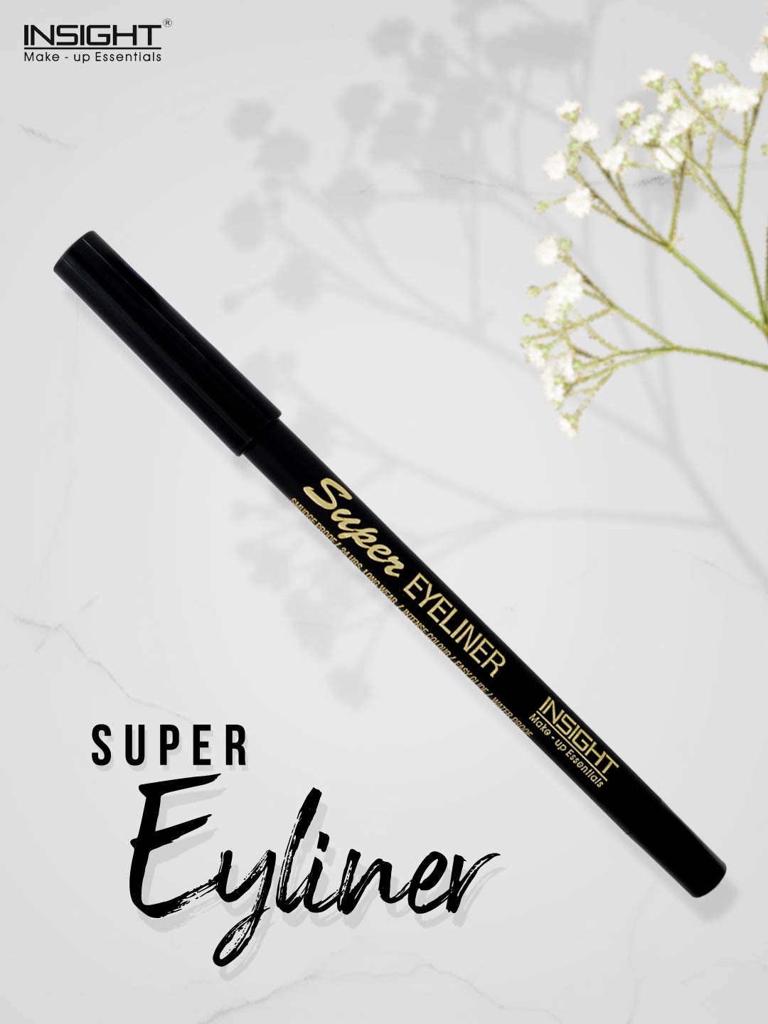 INSIGHT Super Kajal (Black) | Matte Finish |Transferproof| Waterproof|One stroke Application for Everyday Use - 20g (Pack of 2)