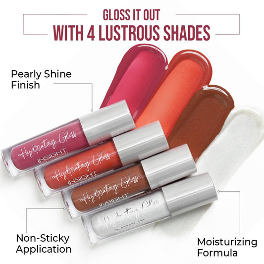 INSIGHT Hydrating Lip Gloss - Pearl Gaze (3.5g) | Moisturizing | Non-Sticky, Plumping & Shiny Finish | Enriched with Coconut Oil, Shea Butter & Vitamin E (Pack of 2)
