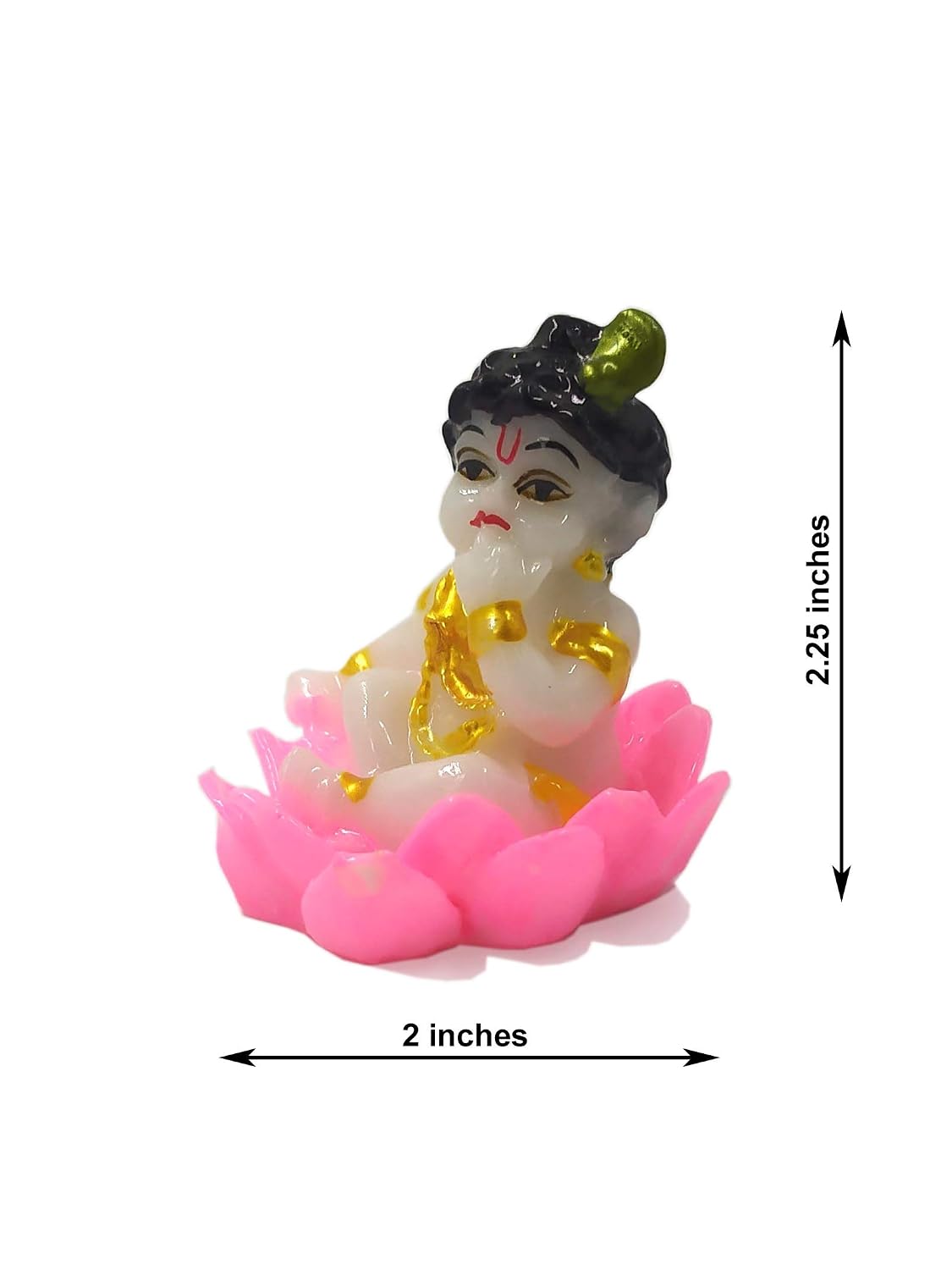 SHINDE EXPORTS Krishna Idol Small for Pooja/kanha ji ki murti/Krishna Statue Marble/Krishna murti 6cm