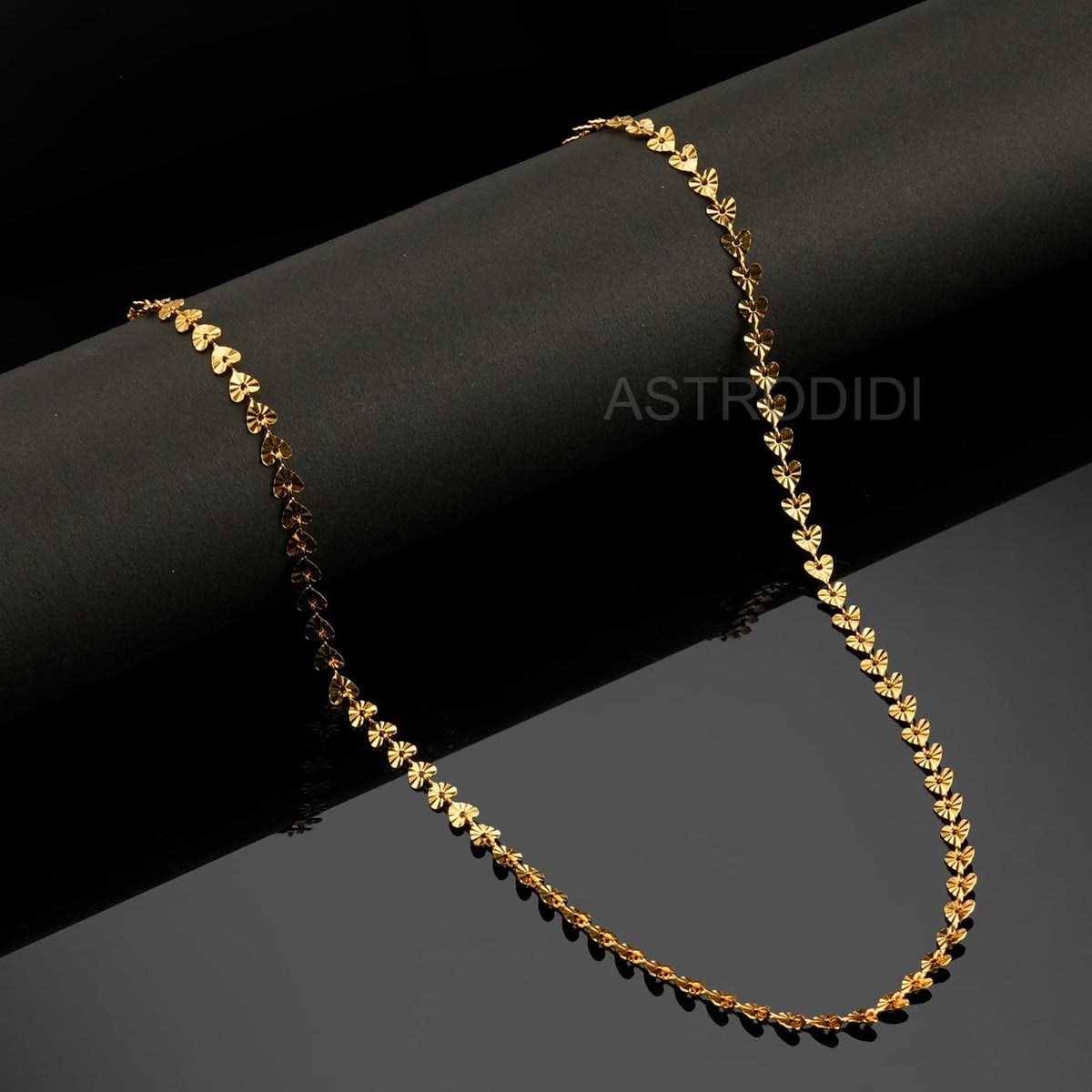 ASTRODIDI Gold Plated Chain | 24 Inch Stylish Light Weighted Golden Brass Neck Chain For Girls Women Men Boys (CHAIN-BALA-18)
