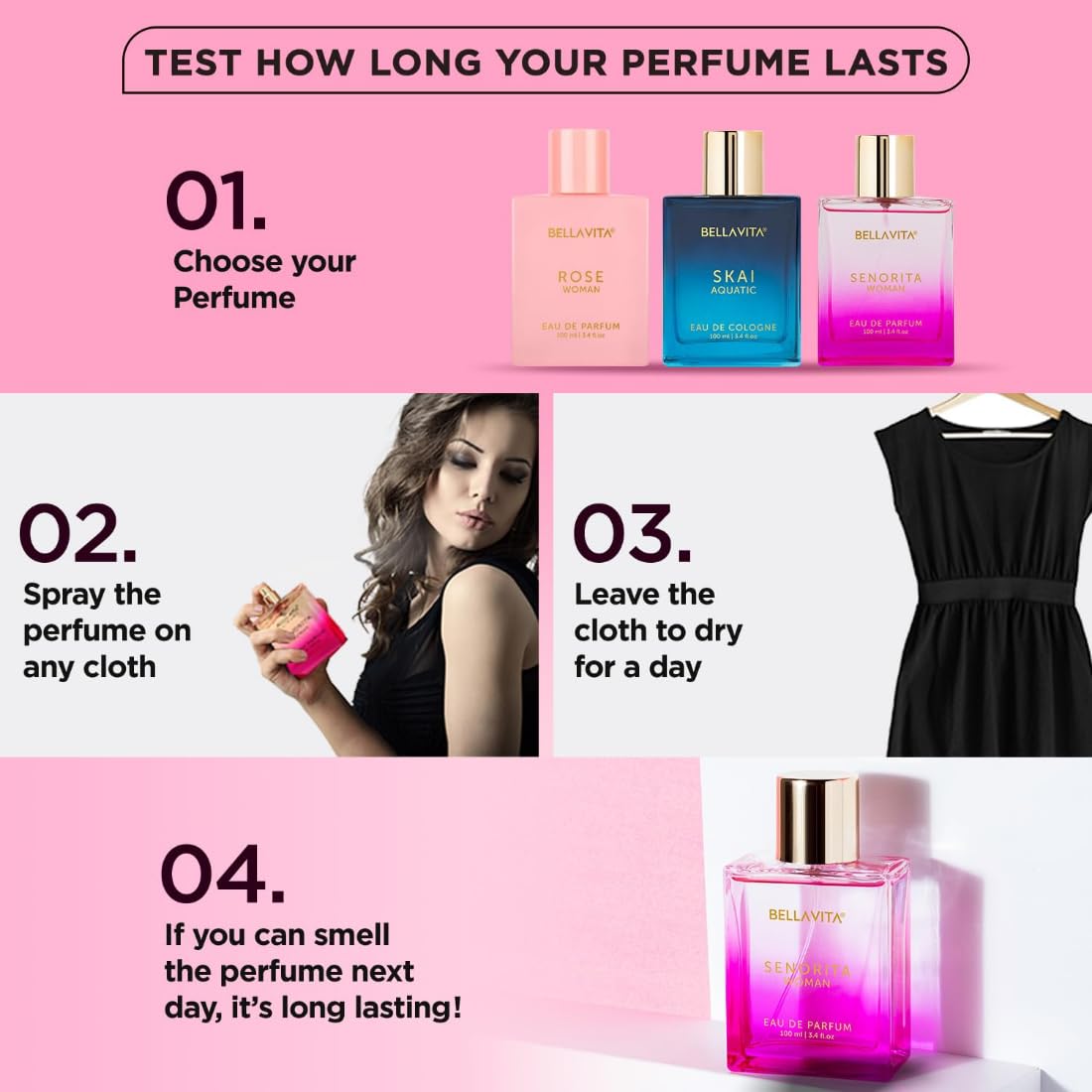 Bella Vita Luxury Women Senorita Eau De Parfum Liquid Perfume With Yuzu, Lotus, Magnolia & Musk |Fresh & Fruity Long Lasting Edp Frgarance Scent, 100 Ml