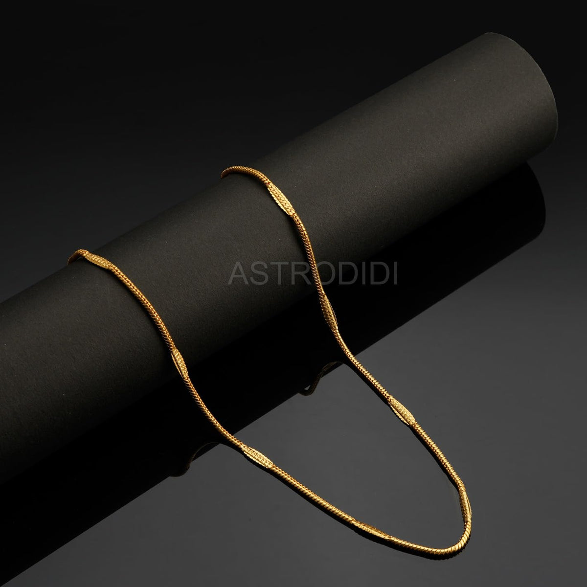 ASTRODIDI Gold Plated Chain | 24 Inch Stylish Light Weighted Golden Brass Neck Chain For Girls Women Men Boys (CHAIN-BALA-23)