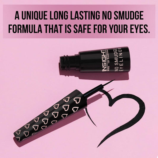 INSIGHT No Smudge Eyeliner - Black | Intense Matte Finish | Quick Drying |Smooth Application | Waterproof | Smudgeproof, 4 ml
