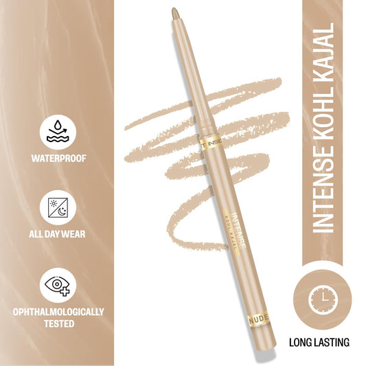 INSIGHT Intense Kohl Kajal Pencil - Nude | Matte Finish | All Day Wear | Waterproof | Single Stroke Application - (0.35 g)