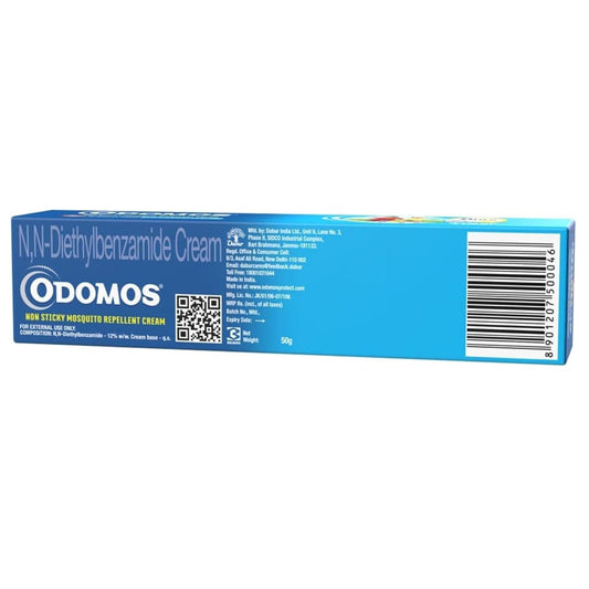 Dabur Odomos Non-Sticky Mosquito Repellent Cream With Vitamin E & Almond - 50 Gm, Pack of 1