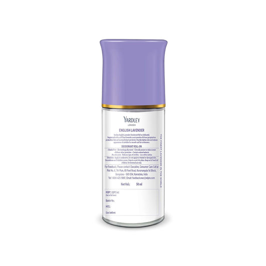 Yardley London English Lavender Anti Perspirant Deodorant Roll On For Women, Floral, 50ml (Pack of 2)