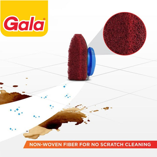 Gala Iron Bull Floor Scrub Pad, Bathroom Tile and Floor Cleaning Brush, 1 Piece with Plastic Handle