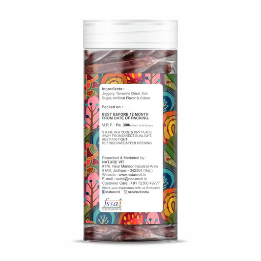 NatureVit Imli Candy Sticks 1 Kg– Khatti Meethi Tamarind Stick Candy | Sweet & Sour Mouth Freshener | Tangy Digestive Treat