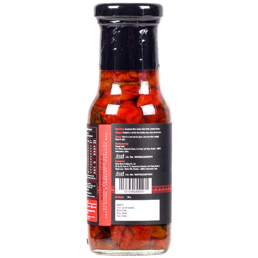 Urban Platter Assamese Bhut Jolokia Whole Chilli Peppers in Vinegar, 180g