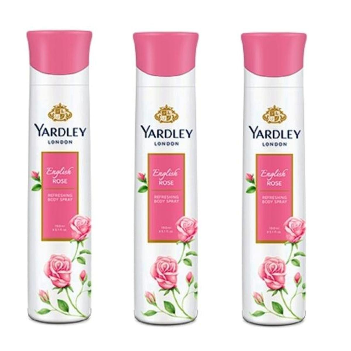 Yardley London English Rose Deodorant Spray For Women 150-Ml (Pack Of 3)