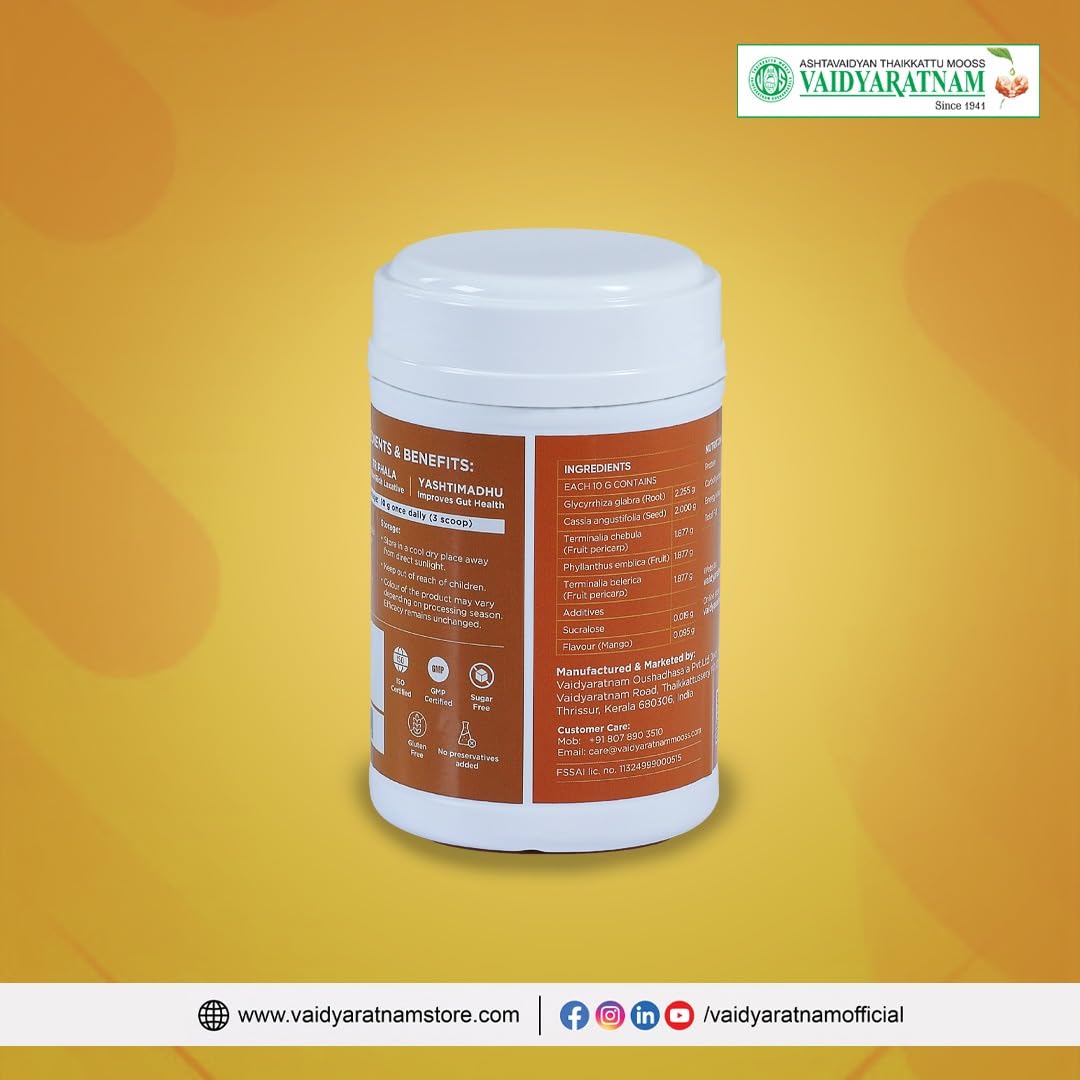 Vaidyaratnam Clearvos - 200 gm, For Clear Motion & Relieving Constipation | Natural Relief from Constipation | Constipation Medicine | Regular Bowel Movement Supplement | Regular Bowel Movement Powder | Supports Digestive Comfort & Promote Digestion