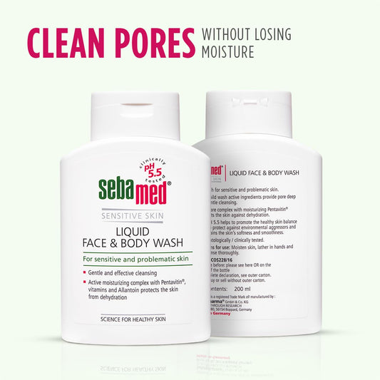 Sebamed Liquid Face and Body Wash 200ml | For all skin types