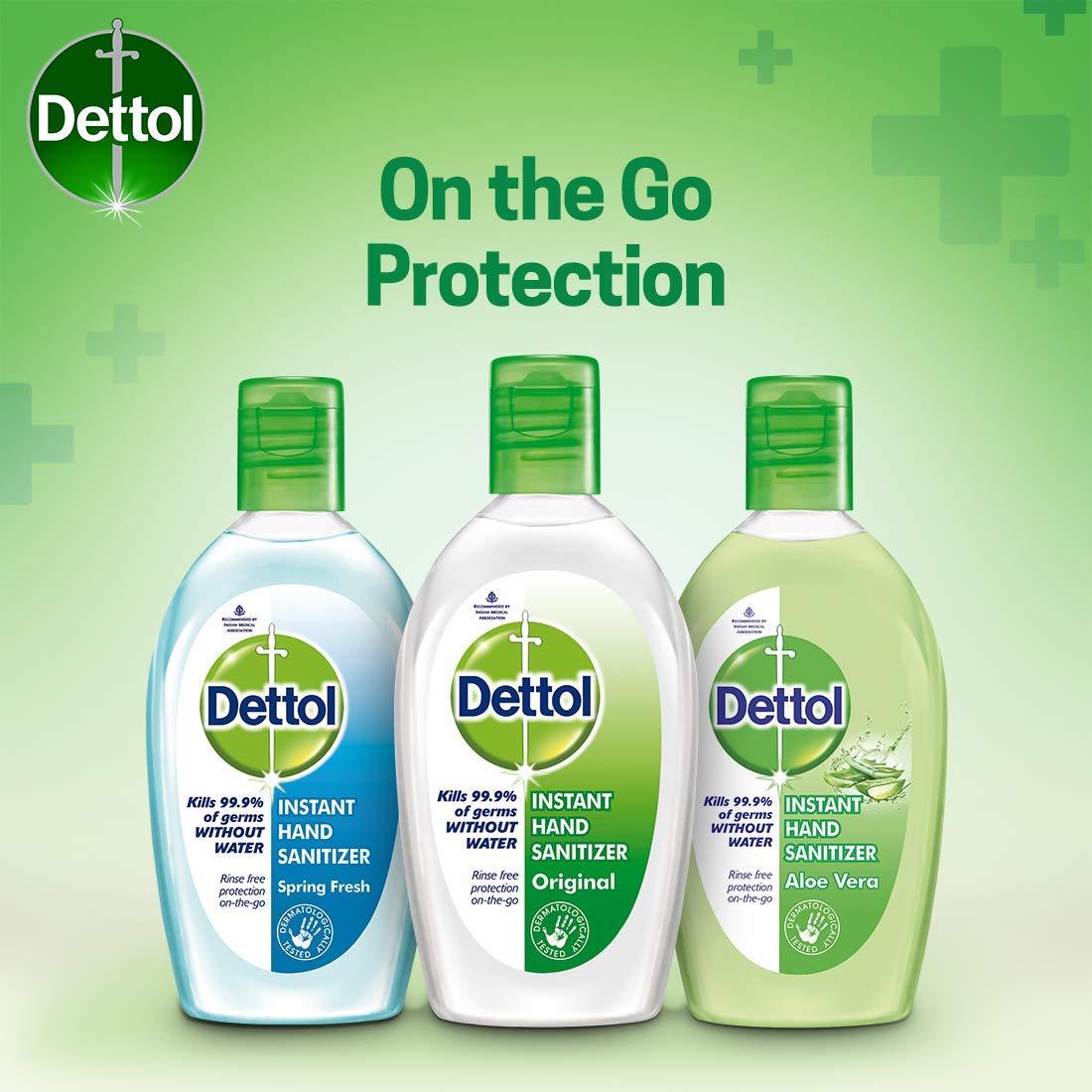 Dettol Alcohol based Hand Sanitizer, Original, 50ml, Pack of 2