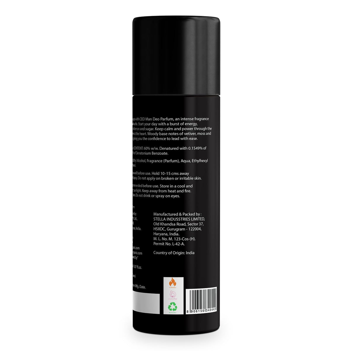 Bella Vita Luxury Male Spray CEO Man Body Perfume 150ml | Premium No Gas Deo for Man | Long Lasting Office Fragrance with Tonka, Agarwood & Sophisticated Masculine Notes