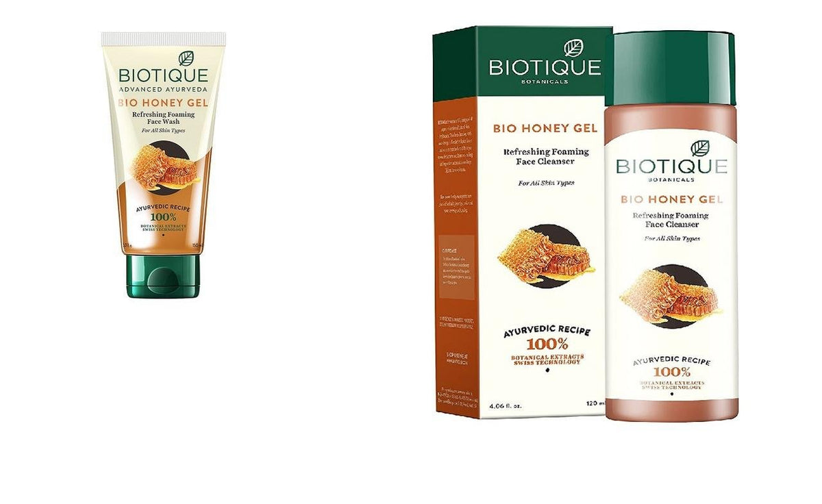 Biotique Bio Honey Gel Refreshing Foaming Face Cleanser, 120Ml +Biotique Bio Honey Gel Refreshing Foaming Face Wash, 150Ml