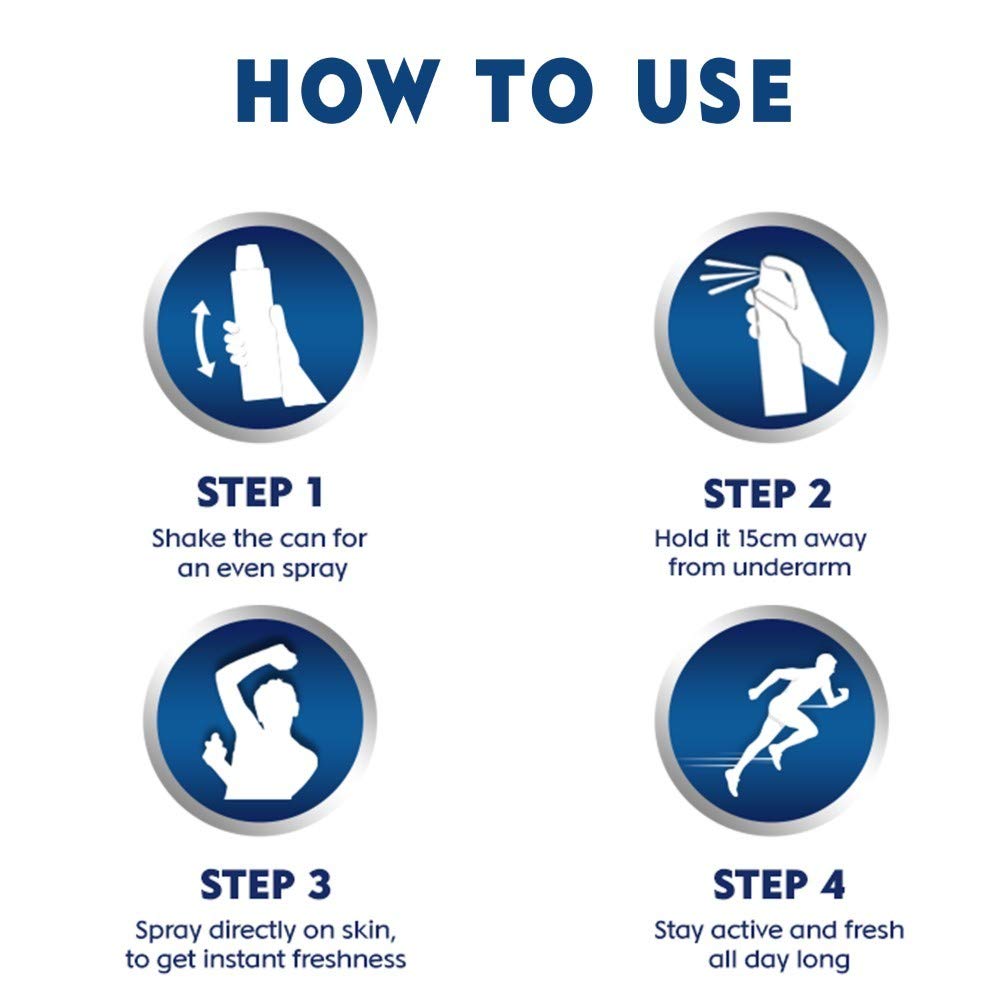 Nivea Men Deodorant Spray, Fresh Ocean , 150Ml And Deodorant Spray, Fresh Active Original , 150Ml, Pack Of 1