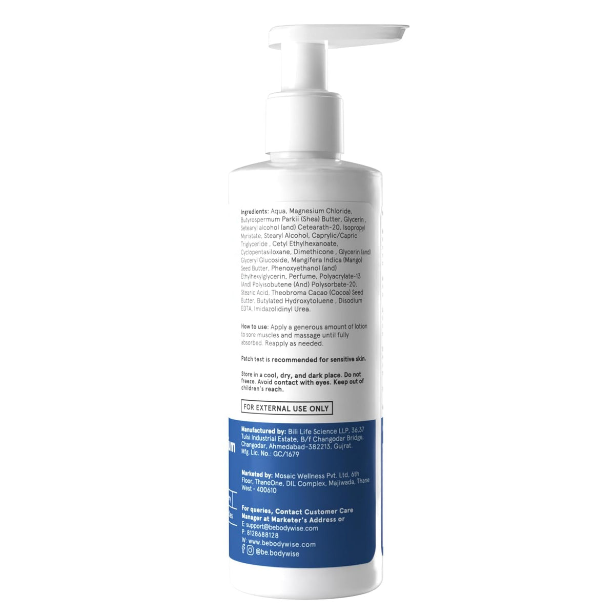Be Bodywise 10% Magnesium Sleep Body Lotion 200ml | For Muscle Recovery & Relaxation | Infused with Shea Butter & Lavender | Mildly Scented, Lightweight & Non-Greasy Formula