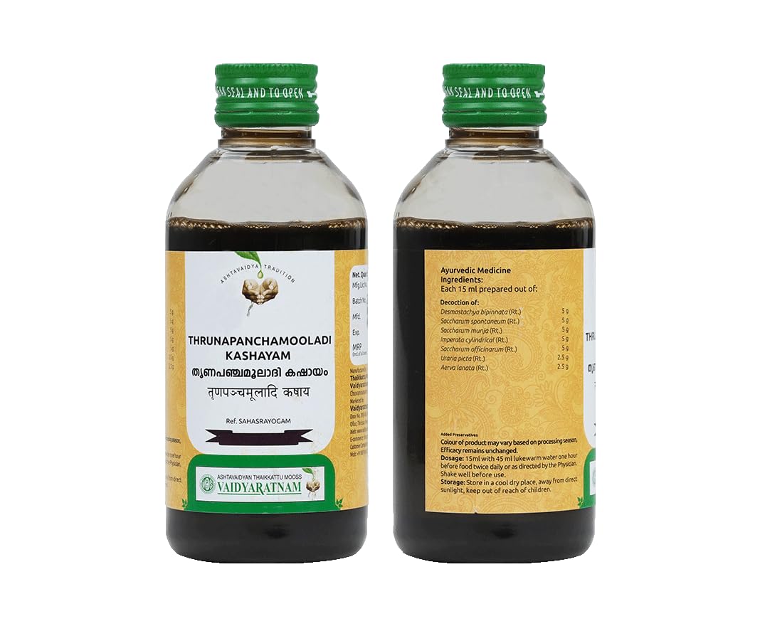 Thrunapanchamooladi Kashayam | Ayurvedic Herbal Decoction for Urinary Health, Inflammation & Kidney Support | Natural Diuretic & Detox Tonic by VAIDYARATNAM