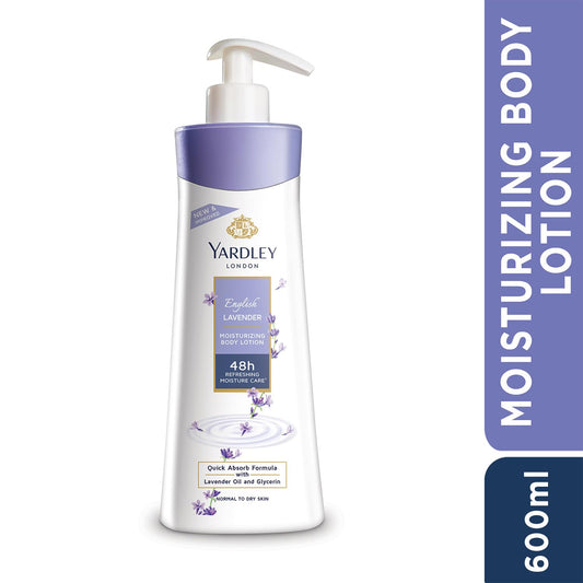 Yardley London English Lavender Moisturizing Body Lotion With Germ Shield| Infused With Lavender Oil| Daily Use Hand & Body Lotion With Natural Floral Extracts For Women| 600ml