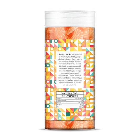NatureVit Orange Candy, 200g | Khatti-Mithi Narangi Goli Sweet & Tangy Orange Flavor Candy | Vintage Boiled Sugar Confectionery