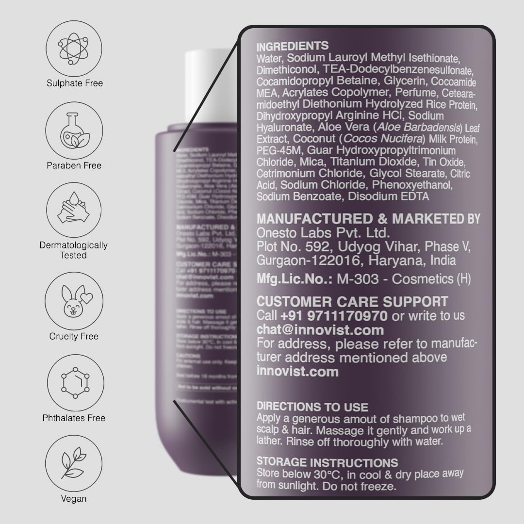Bare Anatomy Anti Frizz Shampoo, Frizz Control Upto 24 Hours, Powered By Hyaluronic Acid & Fatty Acids, Dry & Frizzy Hair, Smooth, Shiny & Frizz Free Hair For Unisex, 250ml