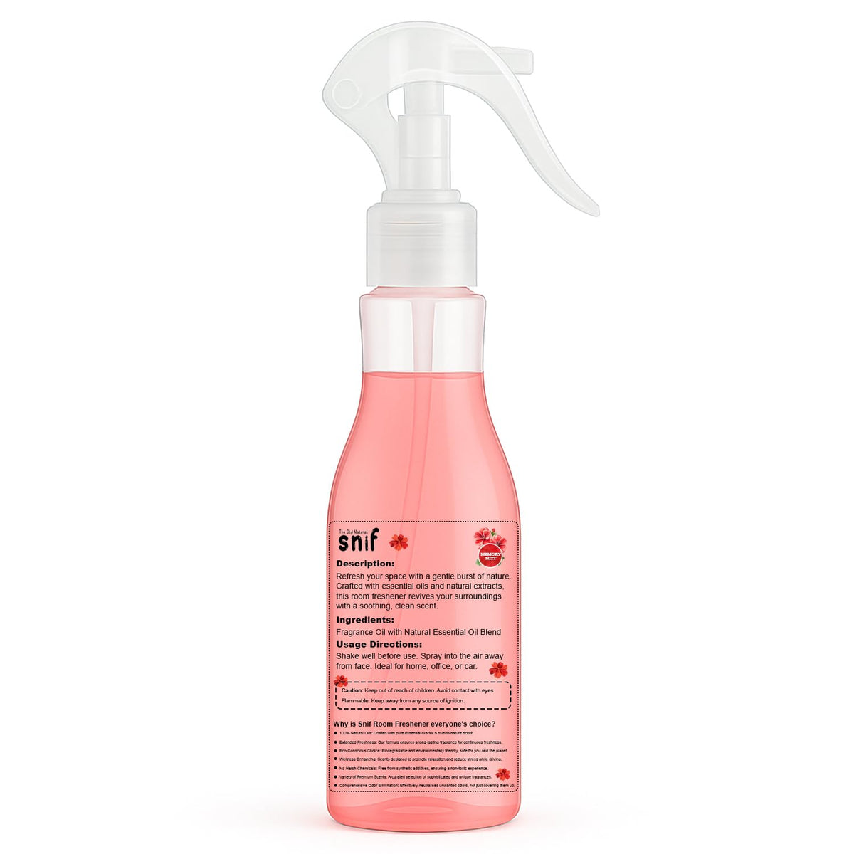 The Old Natural Snif Memory Mist Room Air Freshener | Long Lasting Fragrance with Essential Oils 1000+ Sprays | Room & Car Freshener (Memory Mist 200ml)