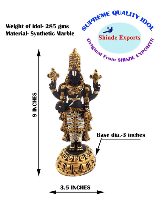 SHINDE EXPORTS Govinda Idol for car Dashboard/Balaji murti for car/tirupati Balaji murti/Balaji Statue for Pooja Room (Multicolor)