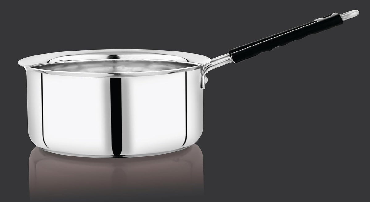 VINOD Stainless Steel Royal Saucepan with Long Side Handle, Tea/Milk Pan, Capacity 1800ml (No 11)