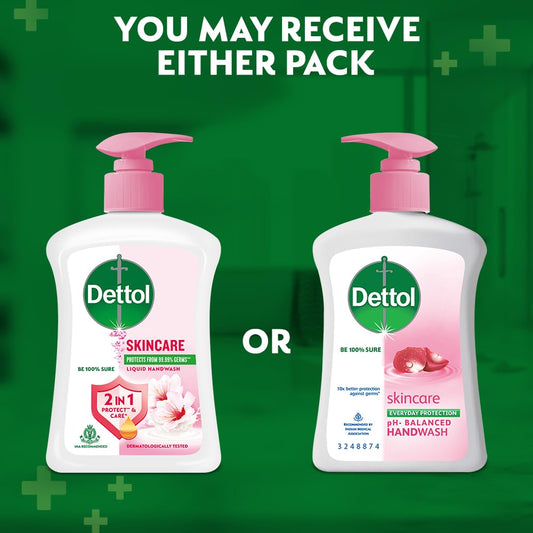 Dettol Liquid Handwash Dispenser Bottle Pump - Skincare Moisturizing Hand Wash (Pack of 3 - 200 ml each) | pH Balanced | 10x Better Germ Protection