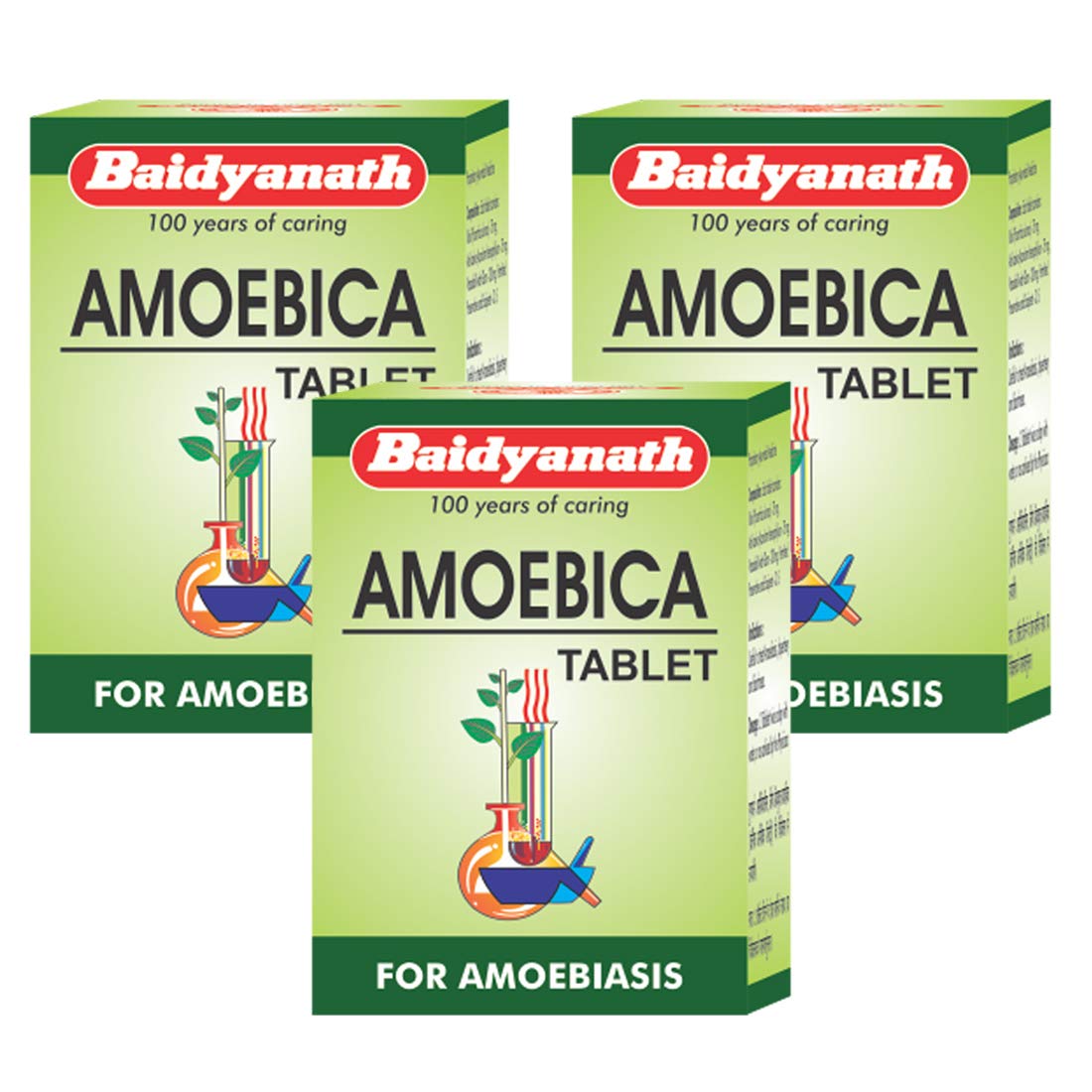 Baidyanath Asli Ayurved Amoebica I Ayurvedic Diarrhea Medicine I 100 Tab (Pack of 3)