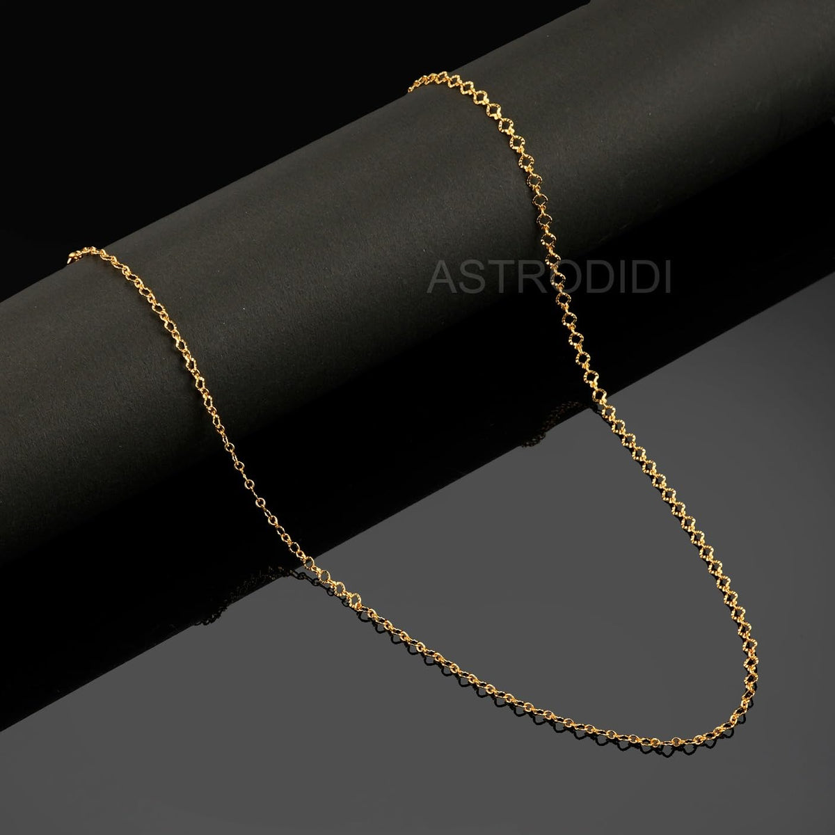 ASTRODIDI Gold Plated Chain | 24 Inch Stylish Light Weighted Golden Brass Neck Chain For Girls Women Men Boys (CHAIN-BALA-20)
