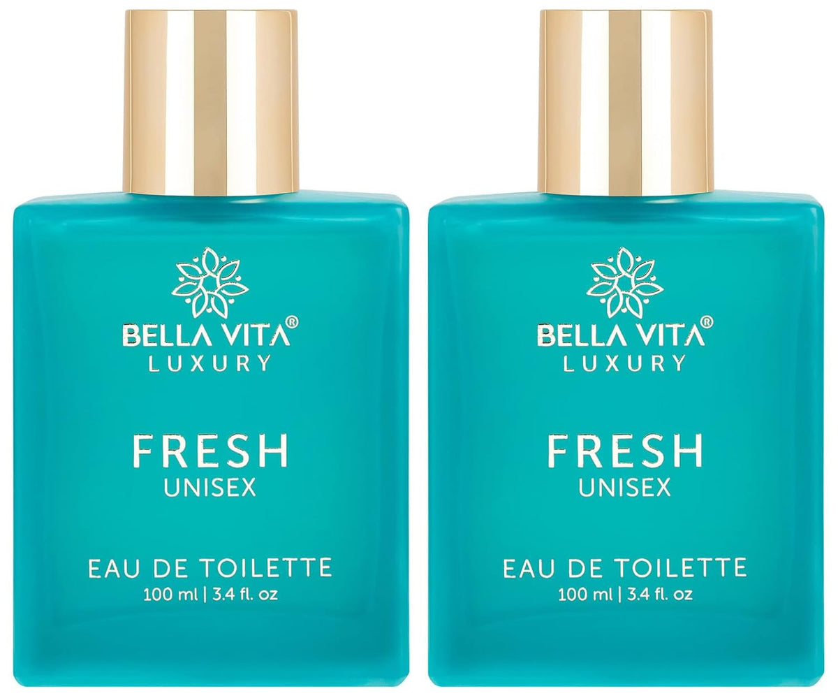 Bella Vita Organic Luxury FRESH Eau De Toilette Unisex Perfume for Unisex with Bergamot, Ylang Ylang |Refreshing EDT Long Lasting Fragrance Scent, 100 Ml (Pack of 2)