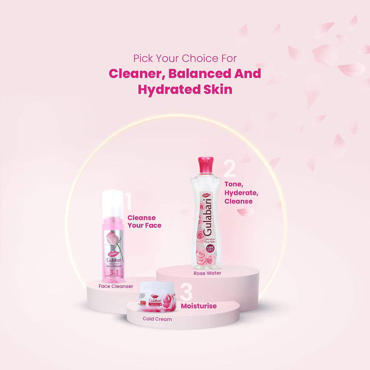 Dabur Gulabari Premium Rose Water/Face Toner - 400mlx2 | No Paraben | Alcohol Free | Cleanses, Hydrates & Moisturises Skin | Balances & Restores Skin's pH Levels | For All Skin Types