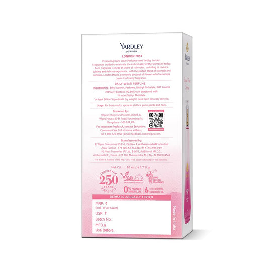 Yardley London London Mist Perfume| Floral & Ozonic Scent| 90% Naturally Derived| Orchid & Perfume for Women| 50ml