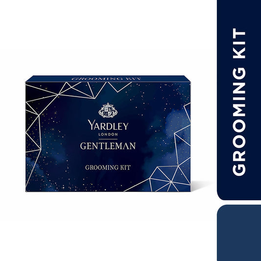 Yardley London Gentleman Luxury Grooming Kit For Men With Classic Activated Charcoal Soap, Elegance Lather Shaving Cream, After Shave Lotion, Shaving Brush, And Classic Body Deodorant Spray