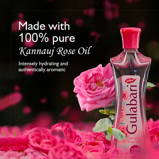 Dabur Gulabari Premium Rose Water with No Paraben for Cleansing and Toning, 120 ml