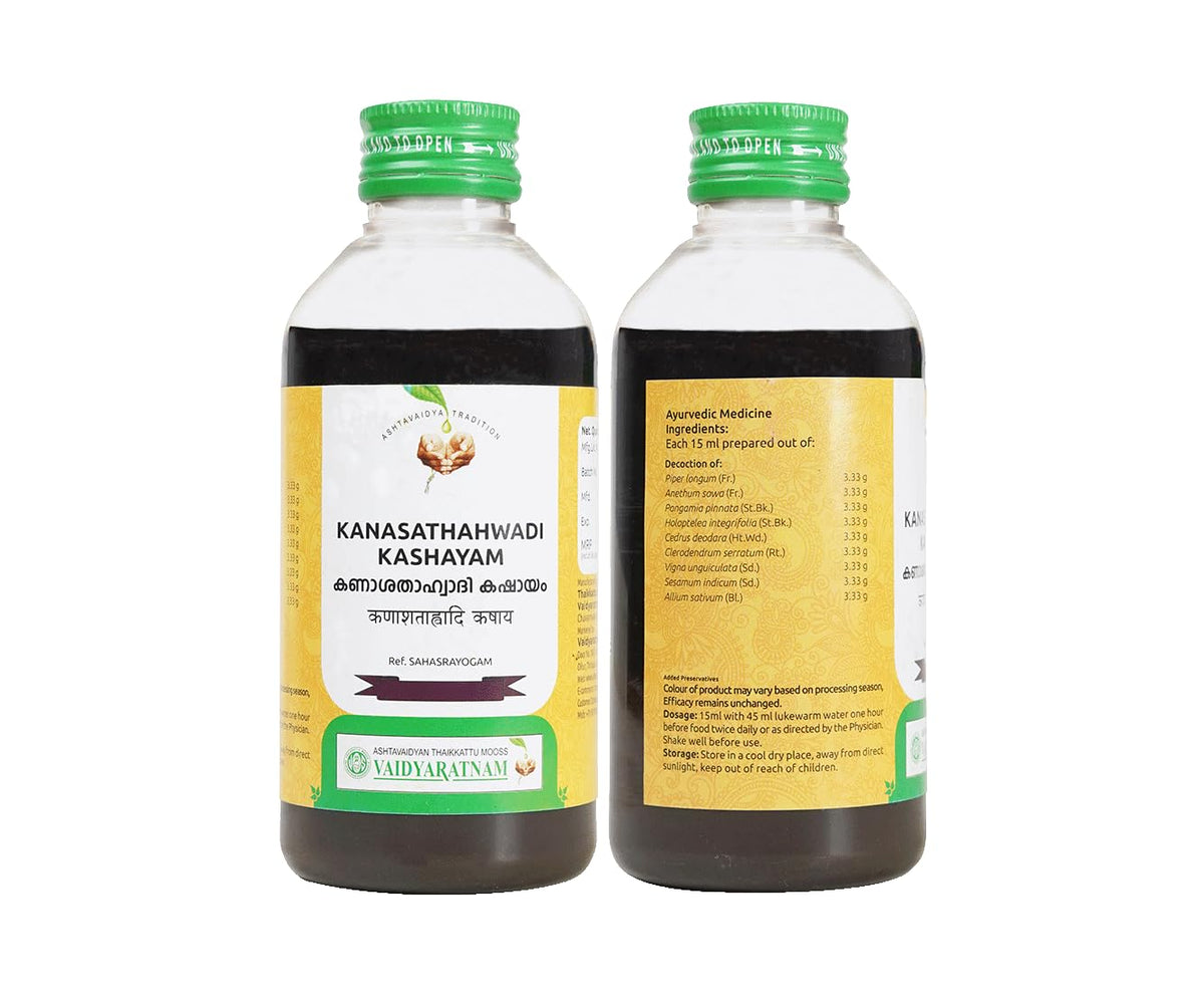 Vaidyaratnam Kanasathahwadi Kashayam | Ayurvedic Herbal Tonic for Women's Wellness | Supports Menstrual Cycle & Uterine Health | Traditional Herbal Formula