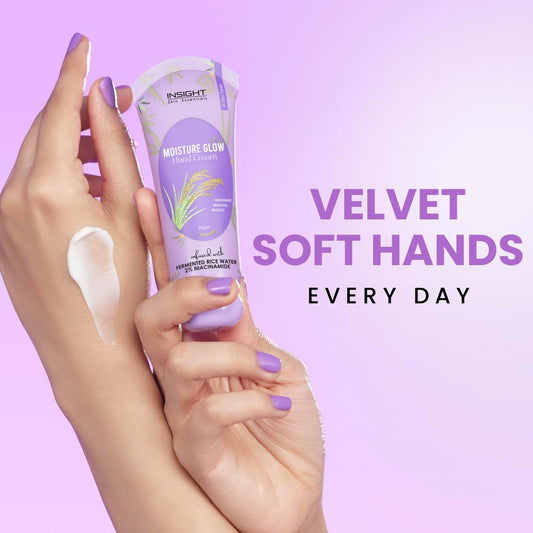 Insight Moisture Glow Hand Cream | Non-Greasy Texture| Hydrating Formula |Removes Tan | Deeply Nourishing| Softens Dry & Chapped Hands | Restores Natural Glow | Suitable for All Skin – 50g