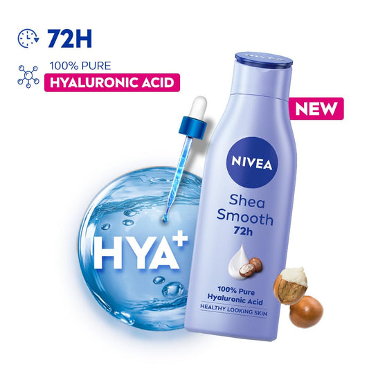 NIVEA Shea Smooth 200ml Body Lotion | 72 H Moisturization | With Deep Moisture Serum & Shea Butter | Non Greasy & Healthy Looking Skin |For Dry Skin