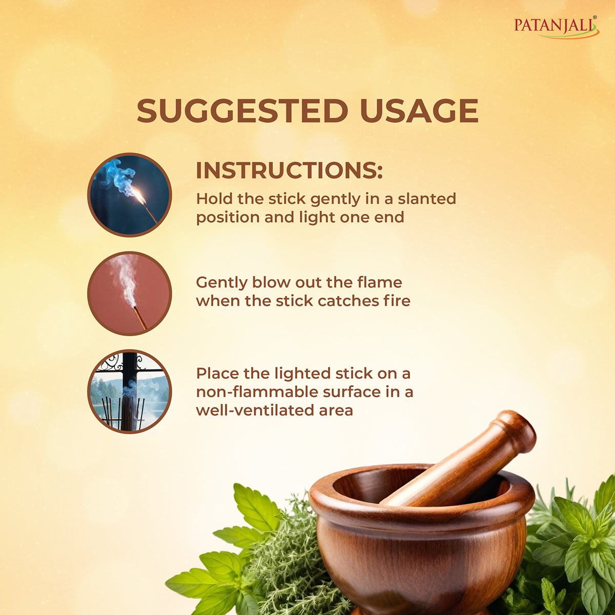Patanjali Aastha Sandal Dry Dhoop Stick