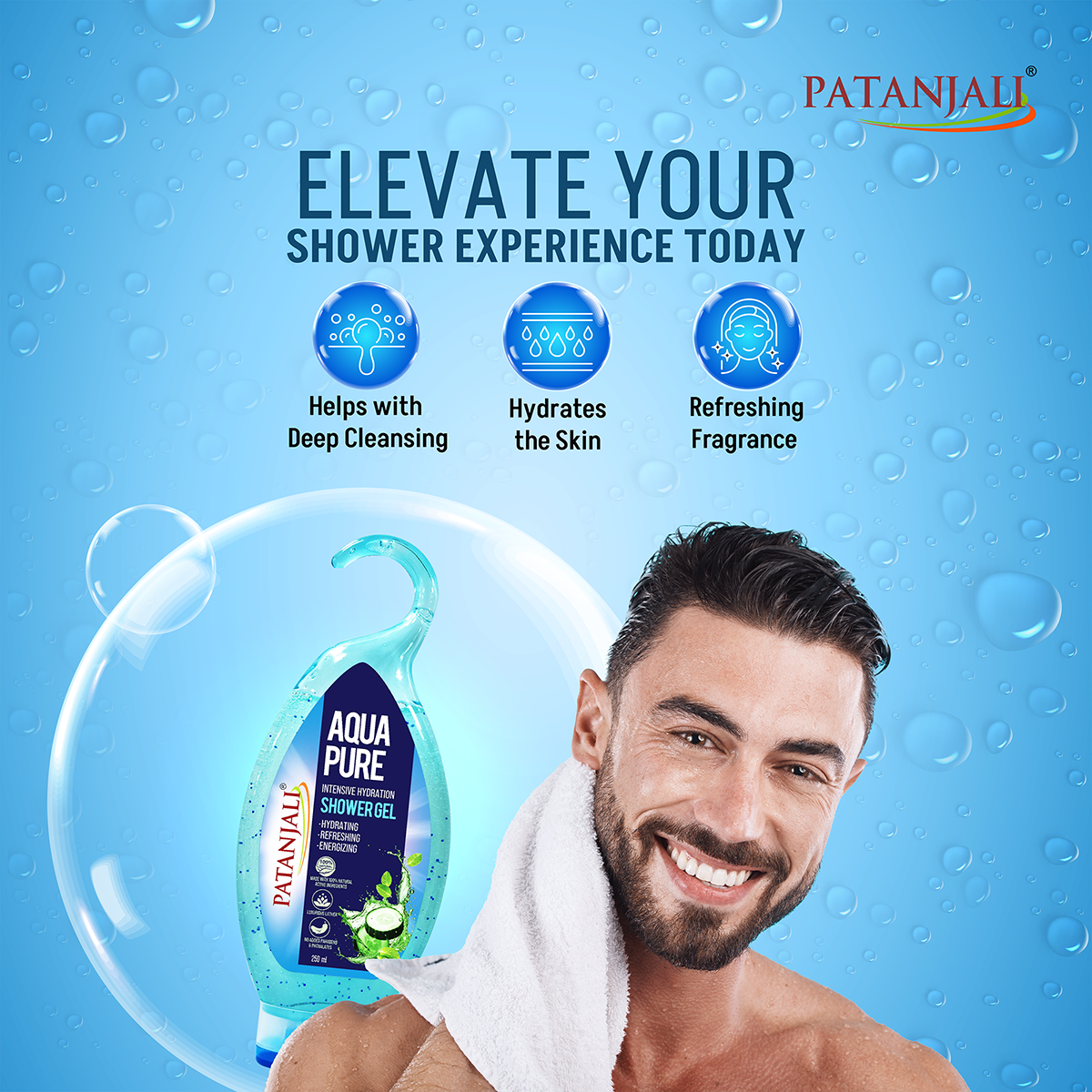 Patanjali Shower Gel(Aqua Pure)250 ml