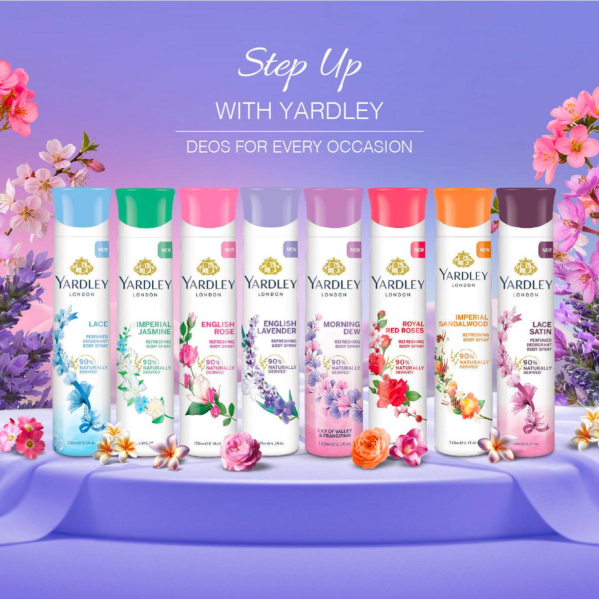 Yardley London English Lavender Refreshing Deodorant Body Spray For Women, 150ml